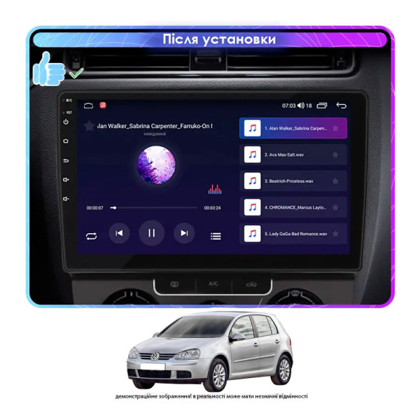 Штатная магнитола Lesko для Volkswagen Golf V Manual AC 2003-2008 экран 10" 4/64Gb CarPlay 4G Wi-Fi GPS Prime