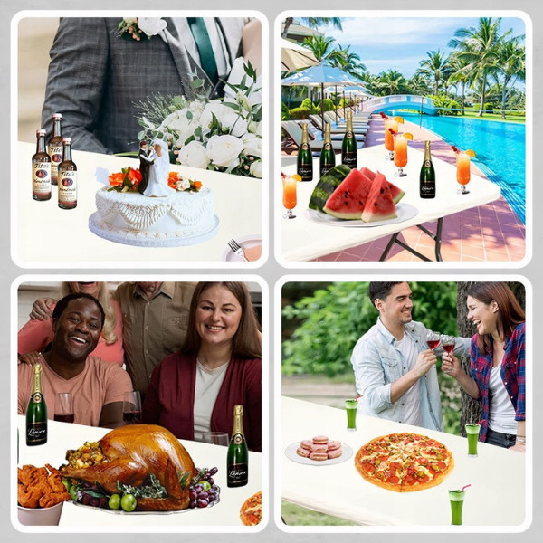 Садовий складний стіл валіза (180 × 75 х 77 см) зі сталі та пластику, легкий та міцний (Білий)