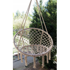 Гойдалки підвісні гніздо лелеки для дачі та саду Гніздо Лелеки Бежевий