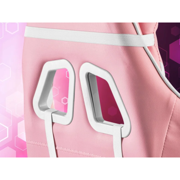 Крісло геймерське G1136 рожеве з підставкою для ніг