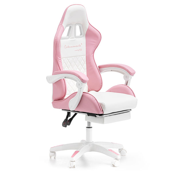 Дитяче геймерське крісло G892 з подушками та підставкою для ніг, Рожеве