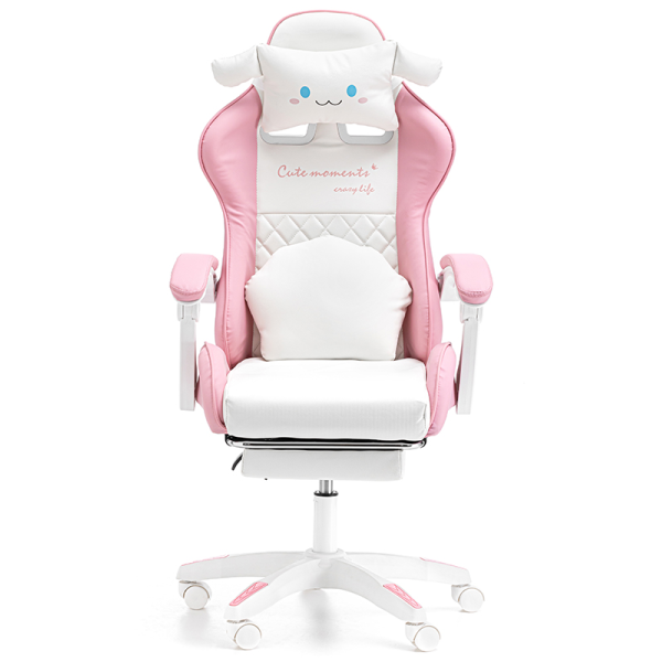Дитяче геймерське крісло G892 з подушками та підставкою для ніг, Рожеве