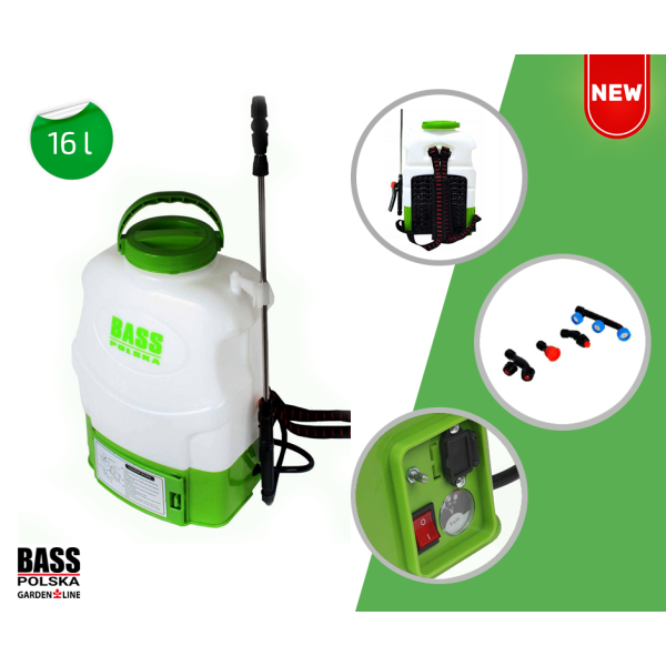 Ранцевий акумуляторний садовий обприскувач 16л Bass Polska 8616