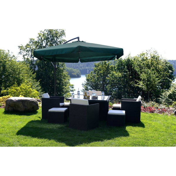 Садова розкладна парасоля Funfit Garden (діаметр - 3 метри) з боковою стійкою, Зелена