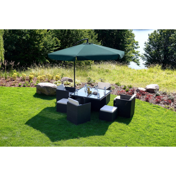 Садова розкладна парасоля Funfit Garden (діаметр - 3 метри) з боковою стійкою, Зелена