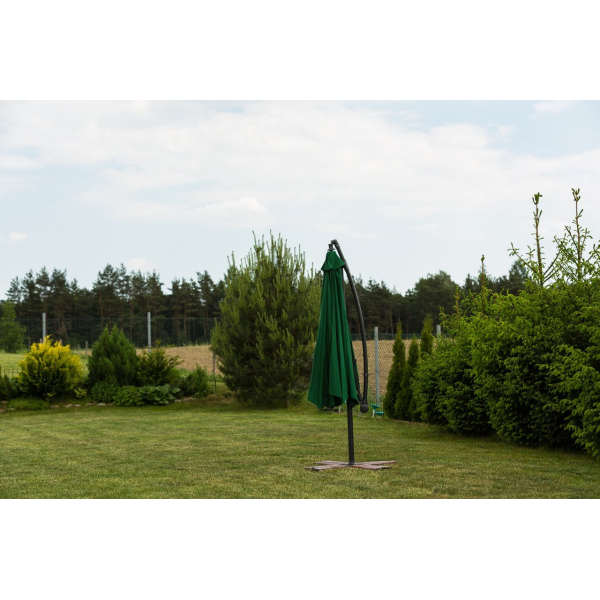 Садова розкладна парасоля Funfit Garden (діаметр - 3 метри) з боковою стійкою, Зелена