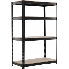 Стелаж металевий (180 x 150 x 60 см) 4 полиці, навантаження - 500 кг на полицю, Чорний