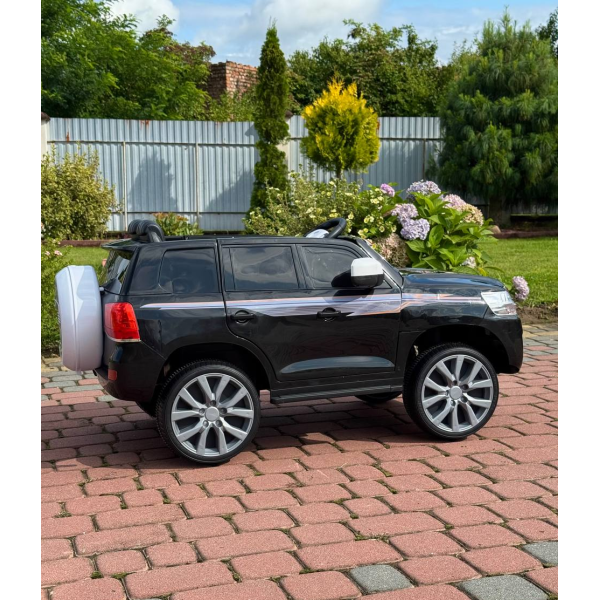 Дитячий електромобіль Поліцейський позашляховик (MP3, USB, гойдання, музика, пульт, відкривання дверцят, LED-світло), Чорний