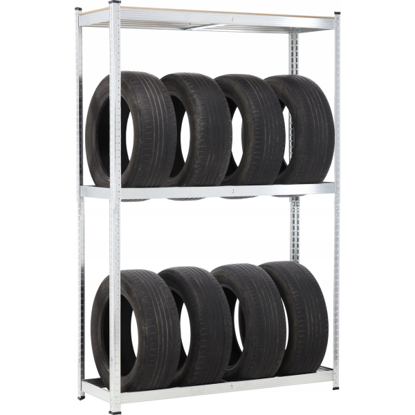 Металевий стелаж для 8 шин з додатковою полицею Garden Line (180 × 120 × 40 см) | навантаження на 1 полицю - 175 кг (Польща)