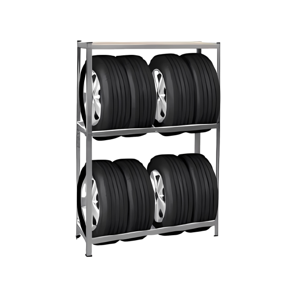 Металевий стелаж для 8 шин з додатковою полицею Garden Line (180 × 120 × 40 см) | навантаження на 1 полицю - 175 кг (Польща)