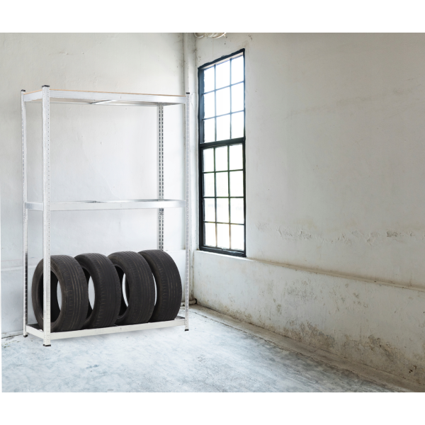 Металевий стелаж для 8 шин з додатковою полицею Garden Line (180 × 120 × 40 см) | навантаження на 1 полицю - 175 кг (Польща)
