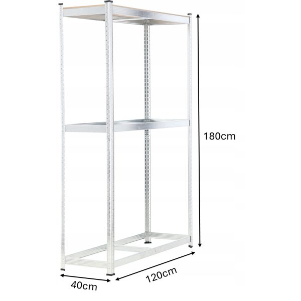 Металевий стелаж для 8 шин з додатковою полицею Garden Line (180 × 120 × 40 см) | навантаження на 1 полицю - 175 кг (Польща)