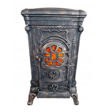 Чавунна піч-камін "Koza" Ingrid Ambra 9 кВт (дров’яна) обігрів - до 100 м², Золотисто-мідна