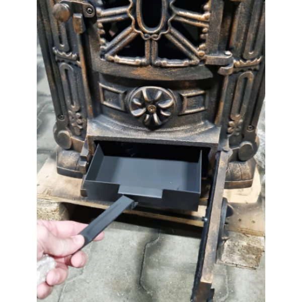 Чавунна піч-камін "Koza" Ingrid Ambra 9 кВт (дров’яна) обігрів - до 100 м², Золотисто-мідна