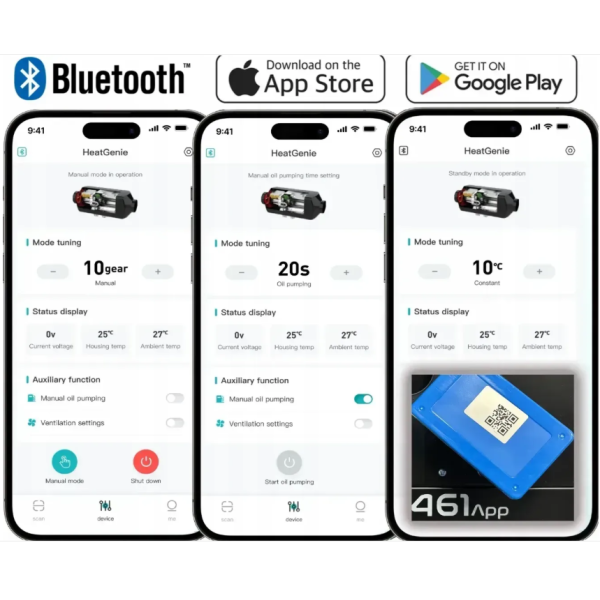 Дизельний автономний обігрівач 9 кВт TOOLME TM188 (230V/12V/24V) керування Bluetooth (Android / iOS) + пульт ДК