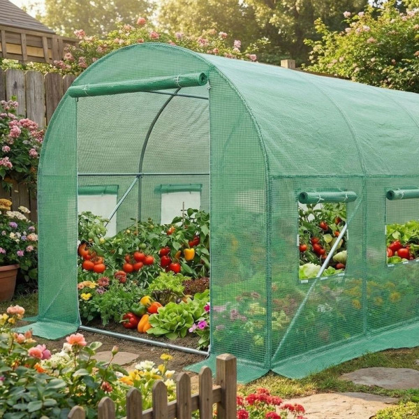 Садова теплиця 24 м² (8 х 3 х 2 м) з вікнами, Польща