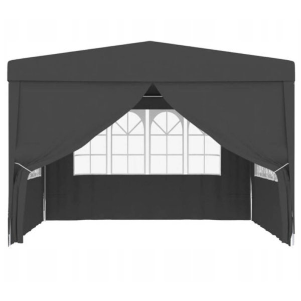 Садовий павільйон / торговий намет / альтанка Gordon (3×3х2,5 м) 4 стіни, з вікнами та захистом UV 50+ (Графітовий)