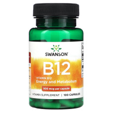 Вітамін В12, Vitamin B-12, Swanson, 500 мкг, 100 капсул