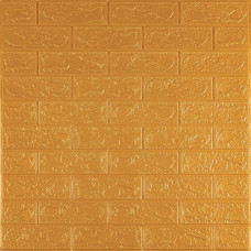 3D панель самоклеюча 700х770х3мм цегла Золота (011-3) SW-00000676