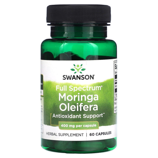 Моринга, Moringa Oleifera, Swanson, 400 мг, 60 капсул