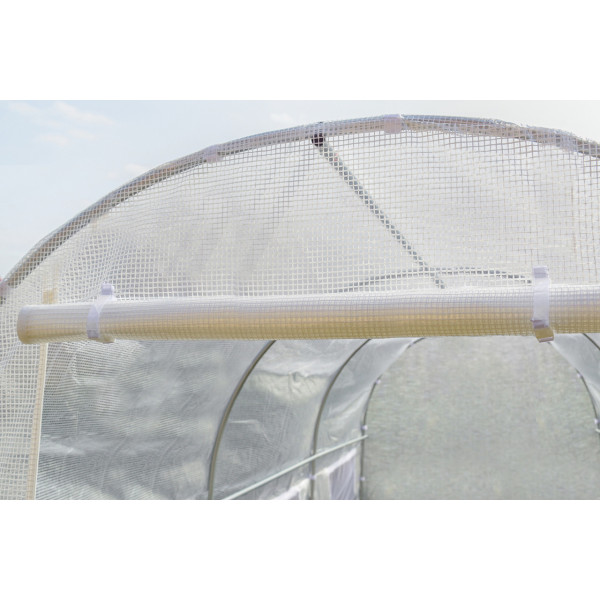 Садова теплиця 10 м² (4 х 2,5 х 2 м) з армованою плівкою UV-4, з вікнами, Біла (Польща)