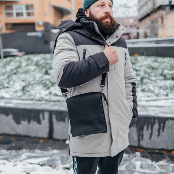 Чоловіча шкіряна сумка через плече Канзас