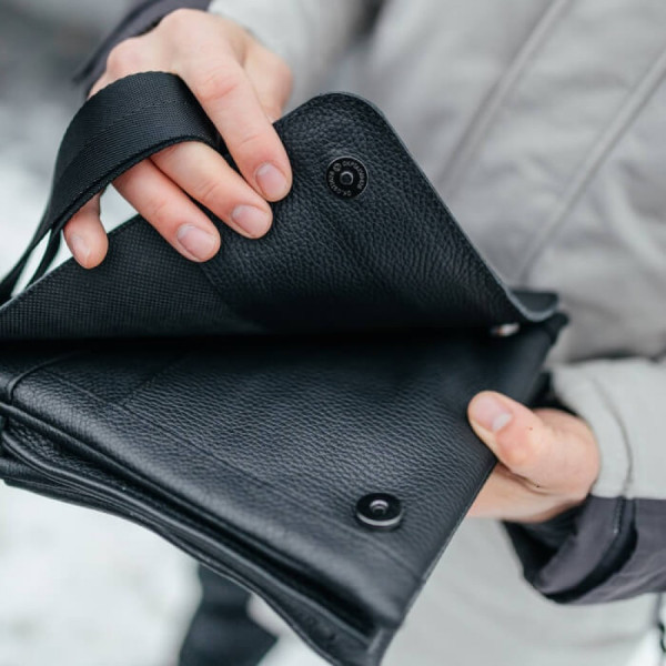 Чоловіча шкіряна сумка через плече Канзас