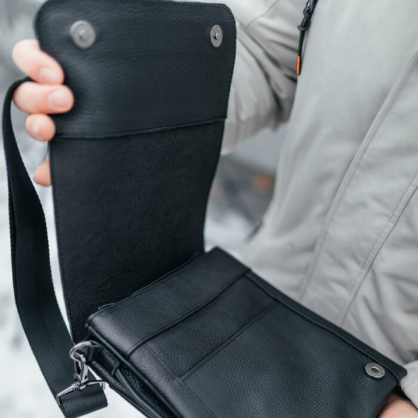 Чоловіча шкіряна сумка через плече Канзас