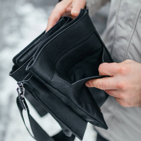 Чоловіча шкіряна сумка через плече Канзас