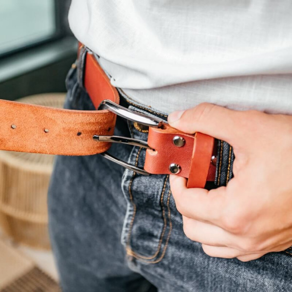 Чоловічий ремінь Florida коричневий тризуб