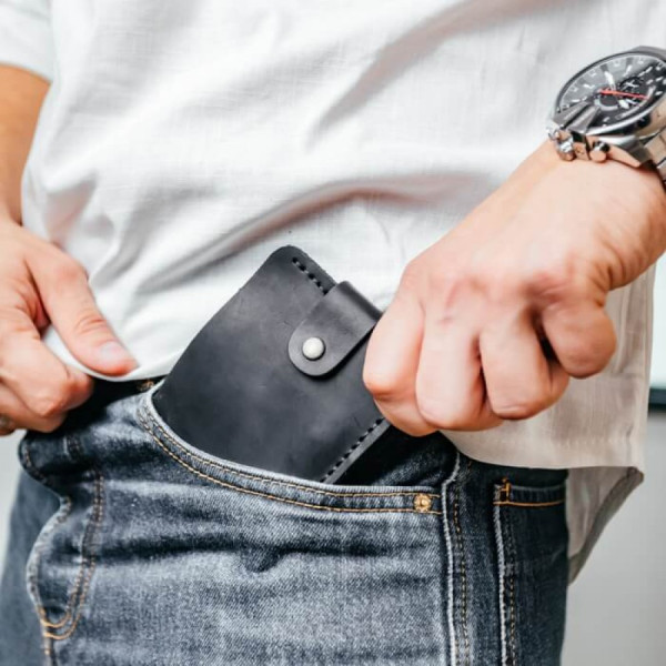 Чоловічий гаманець Біфолд чорний