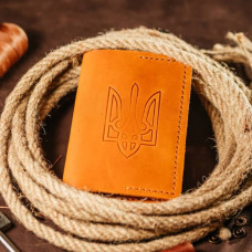 Чоловіча обкладинка на паспорт руда Тризуб