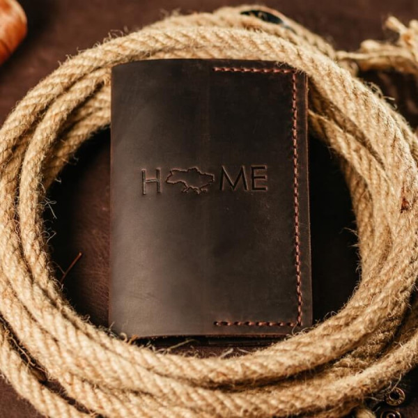 Чоловіча обкладинка на паспорт коричнева Home
