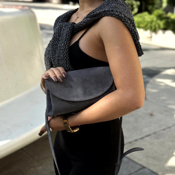 Жіноча сумка замшева Невада графіт