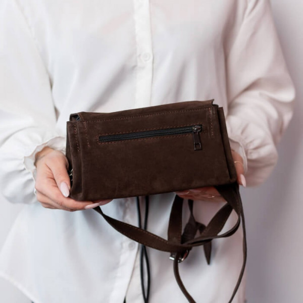 Жіноча сумка замшева Невада коричнева