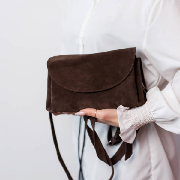 Жіноча сумка замшева Невада коричнева