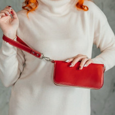 Жіночий клатч червоний гладкий