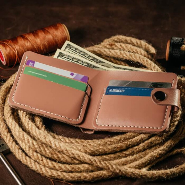 Жіночий рожевий гаманець Біфолд