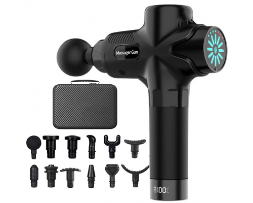 Перкусійний масажер Boostex Pro Max 2 — компактний масажний пістолет з 21 насадкою