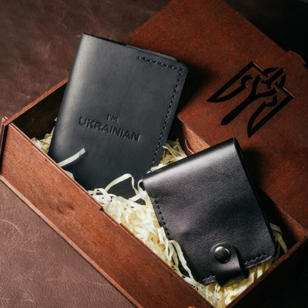 Жіночий подарунковий набір з гаманця Біфолд та обкладинки на паспорт