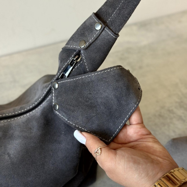 Жіноча сумка замшева Аляска графіт