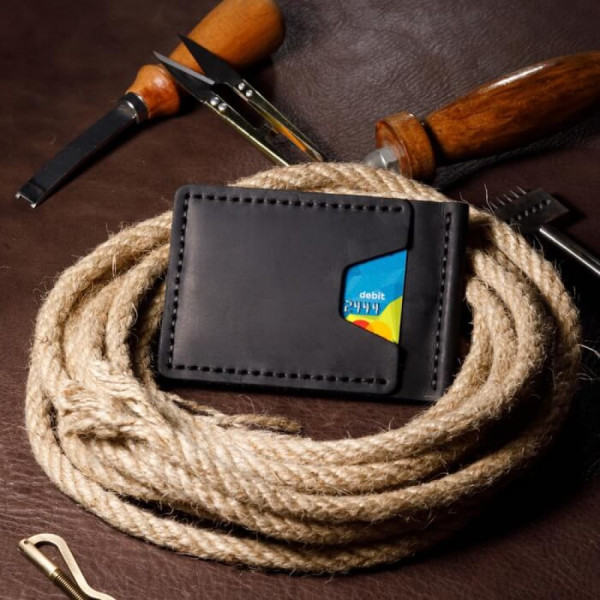 Затискач для грошей чорний Хрещений батько