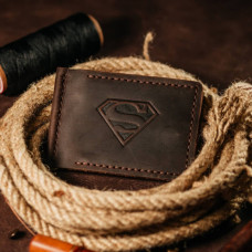 Затискач для грошей коричневий Superman