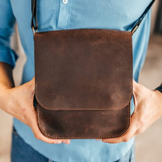 Чоловіча шкіряна сумка через плече Miami коричнева