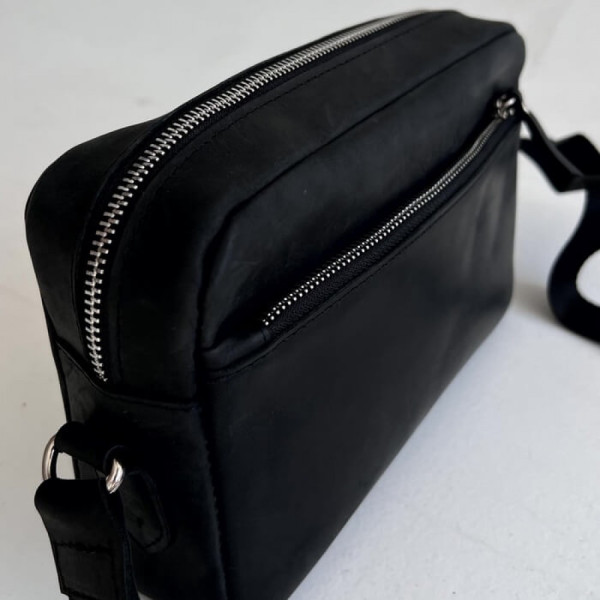 Чоловіча шкіряна сумка через плече New York чорна