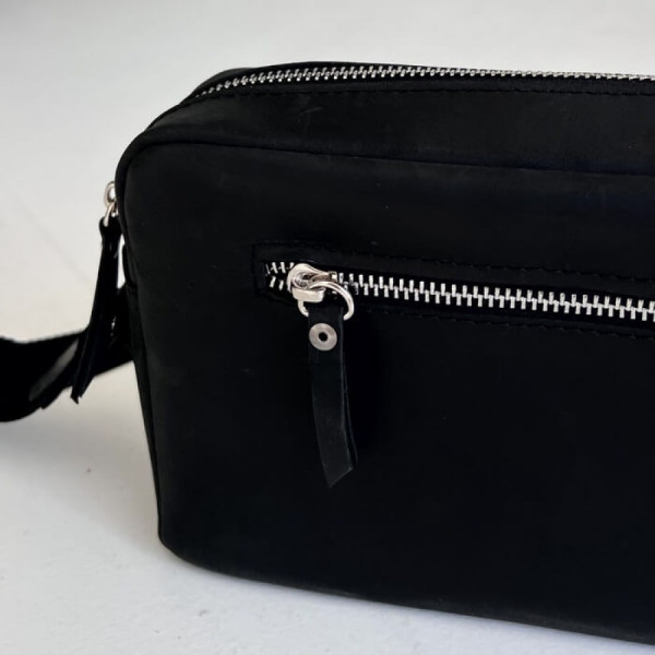 Чоловіча шкіряна сумка через плече New York чорна