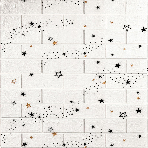 Декоративна 3D панель самоклейка 700х770х3мм Зірки (цегла) (021-3) SW-00000693