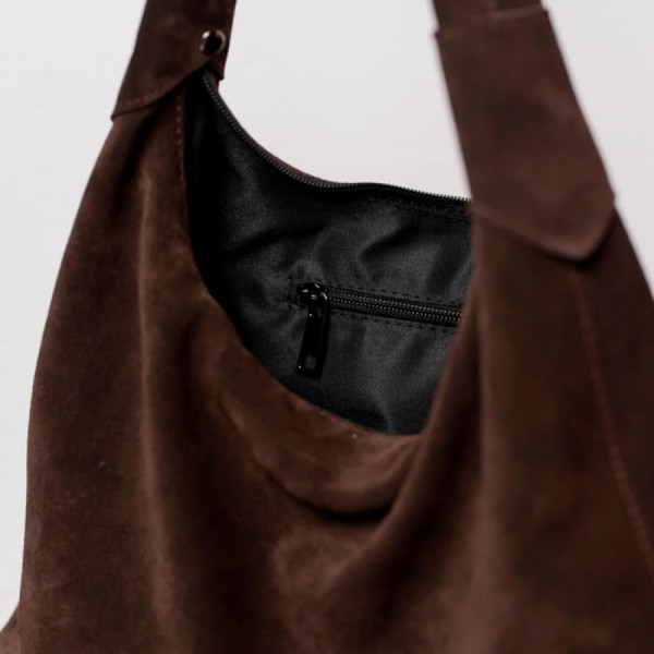 Жіноча сумка замшева Аляска коричнева