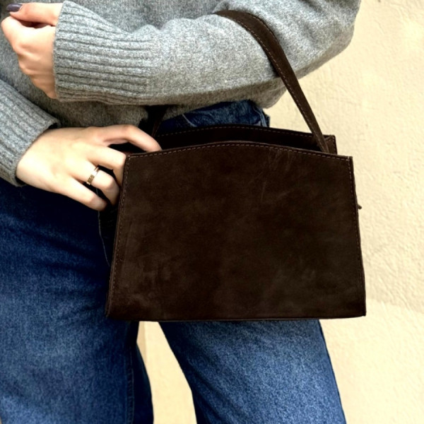 Жіноча сумка замшева Кароліна коричнева