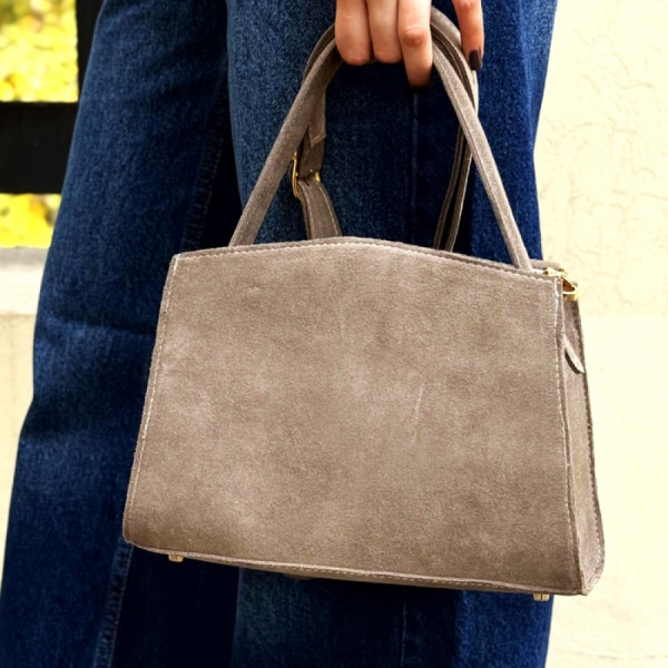 Жіноча сумка замшева Кароліна моко